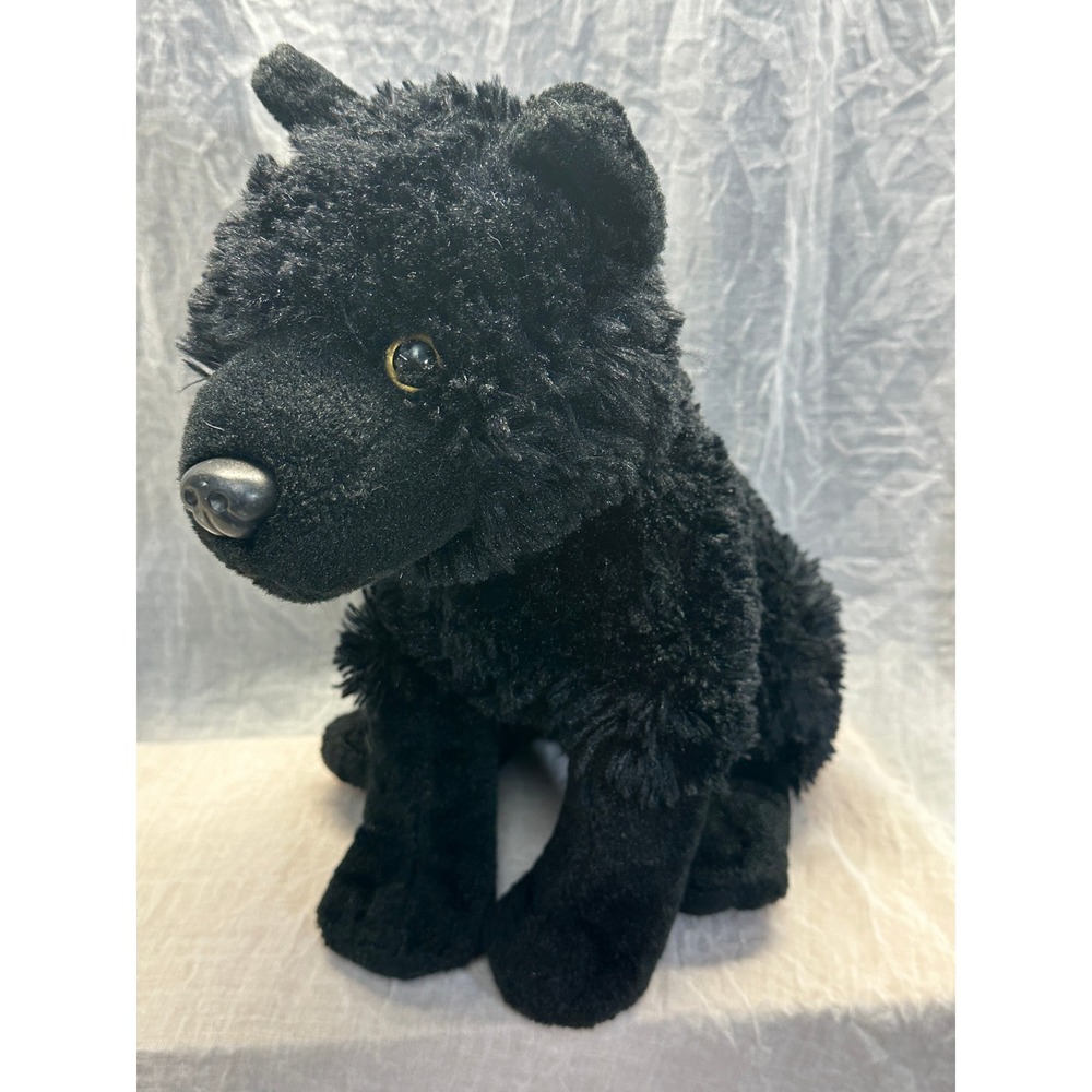 Wild Republic Black Wolf Fox Plush Stuffed Animal Realistic Shaggy Dog 12 Inch - Picture 9 of 15